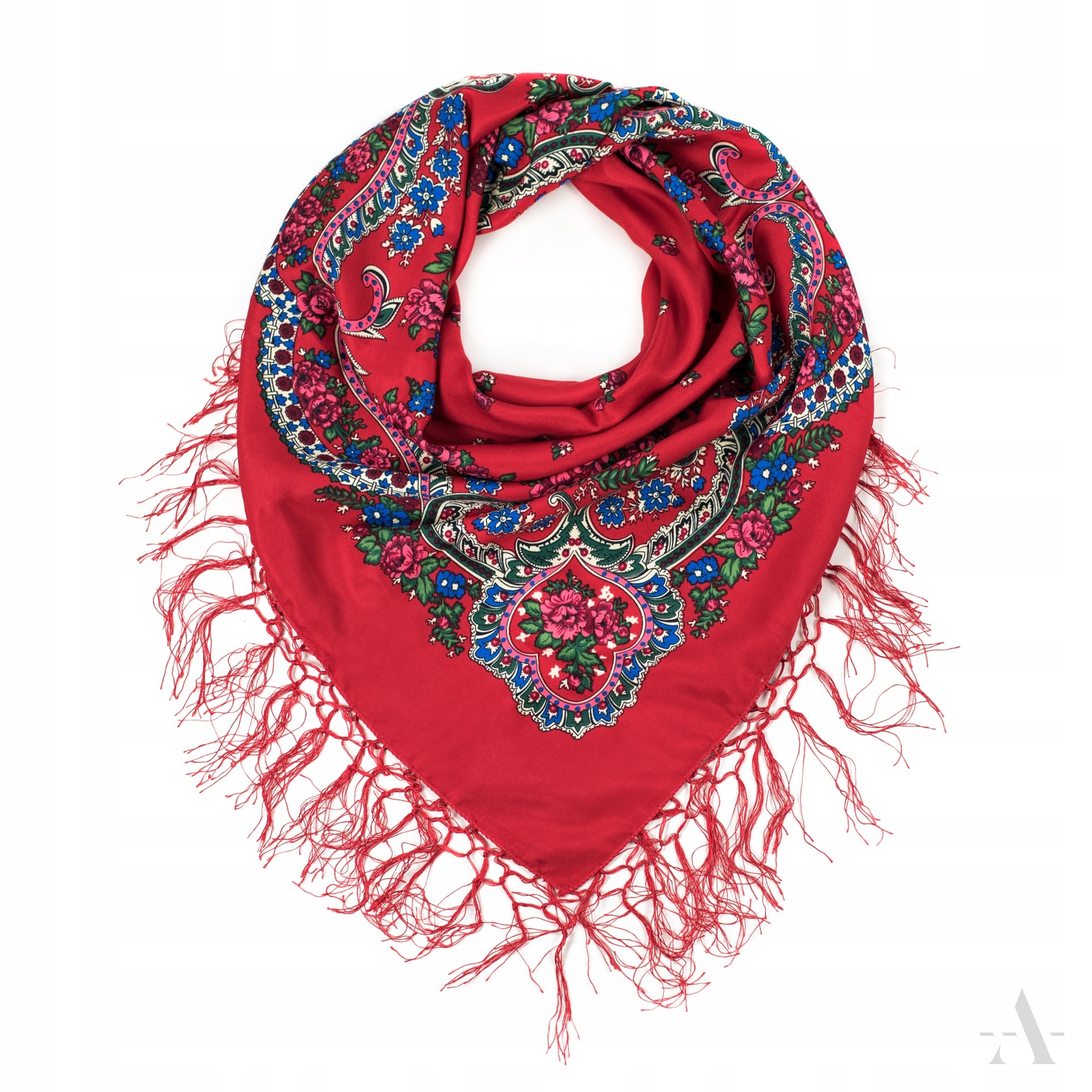 

Elegancka czarna Chusta lejąca frędzlami Folk Boho