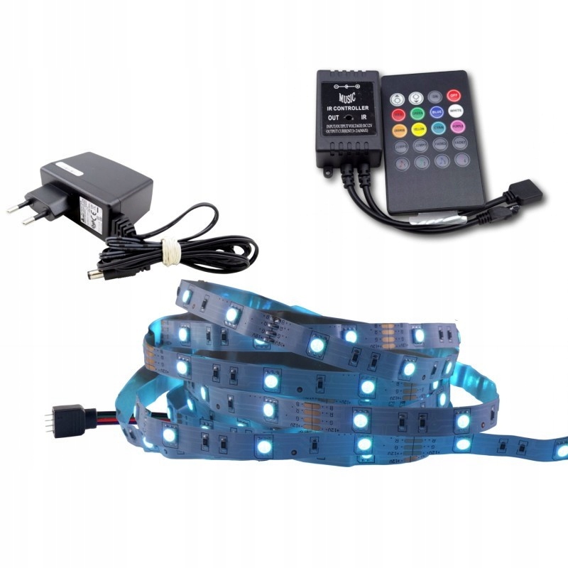 Podświetlenie monitora PC LED RGB MUZYCZNY pilot