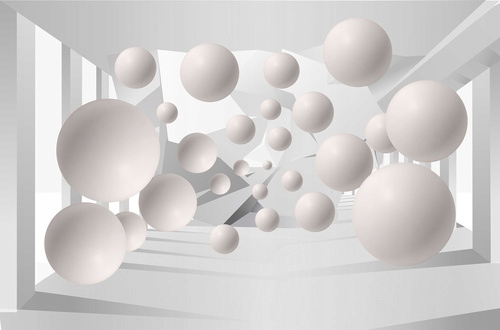 

Fototapeta 3D Grafika Tunel Złoto Srebro Kule