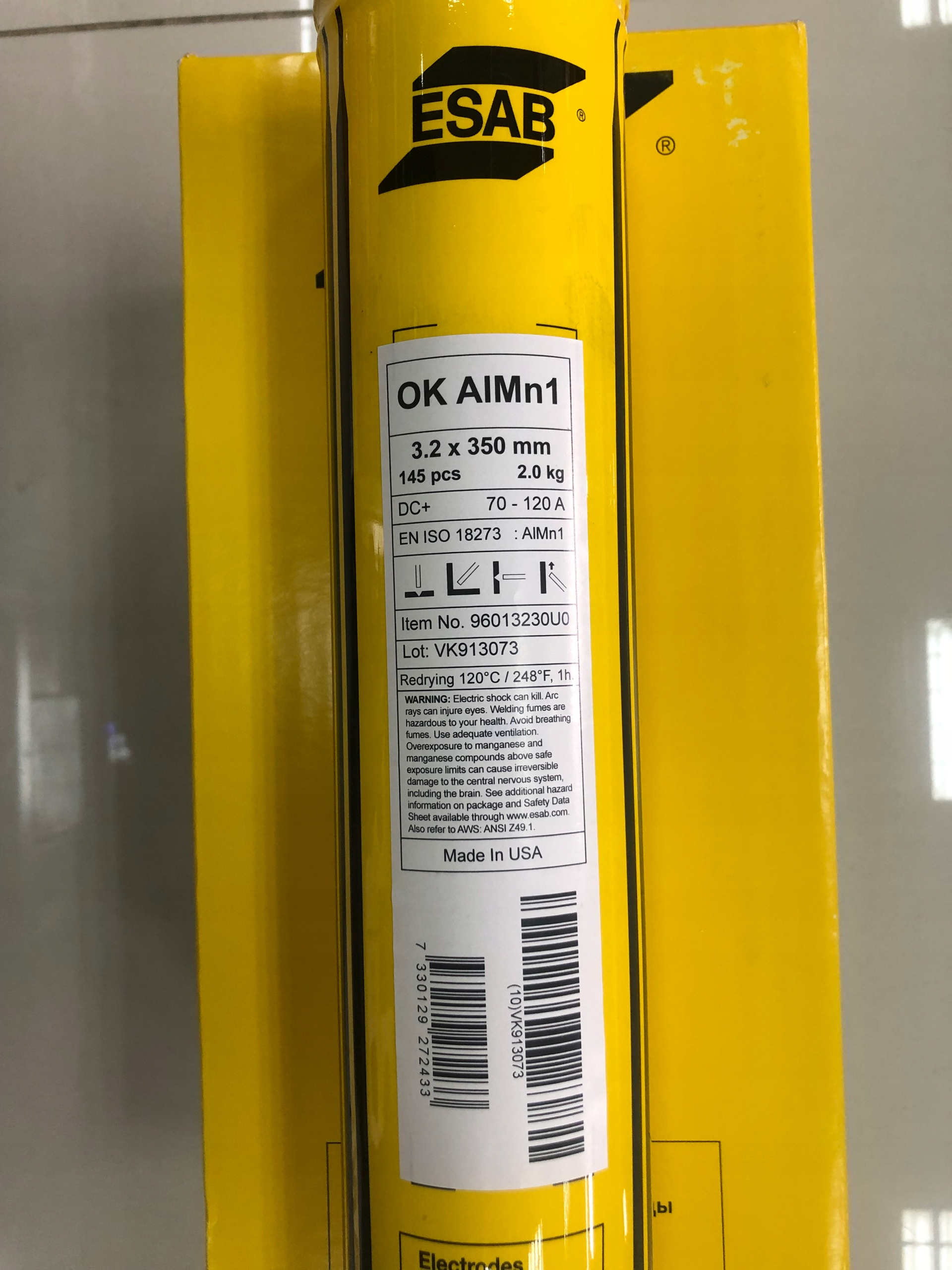 ELEKTRODA DO ALUMINIUM ESAB OK ALMN1 fi 3,2/350 Marka Esab