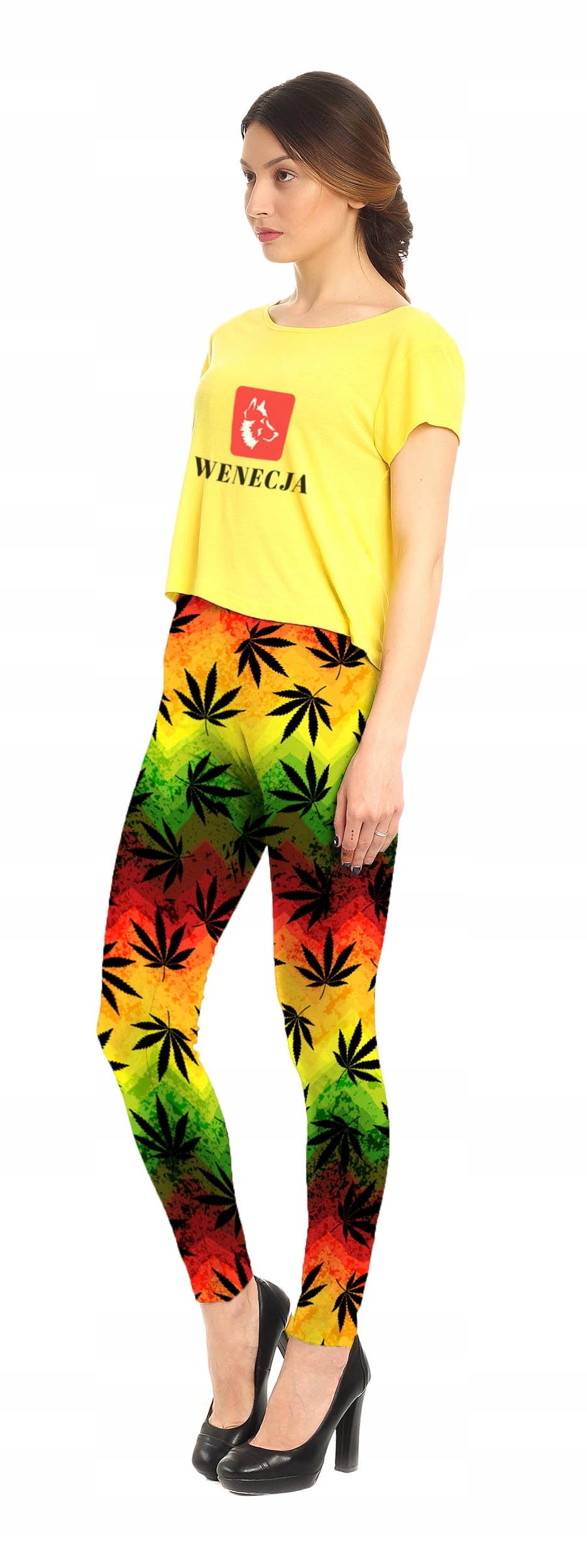 LEGGINSY RASTA FITNESS YOGA GETRY NADRUK Materiał dominujący poliester