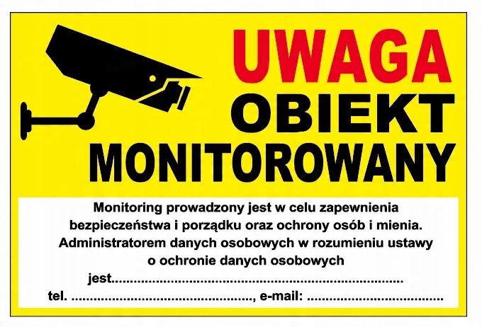 

Rodo Tablica Obiekt Monitorowany 30x20 Tabliczka