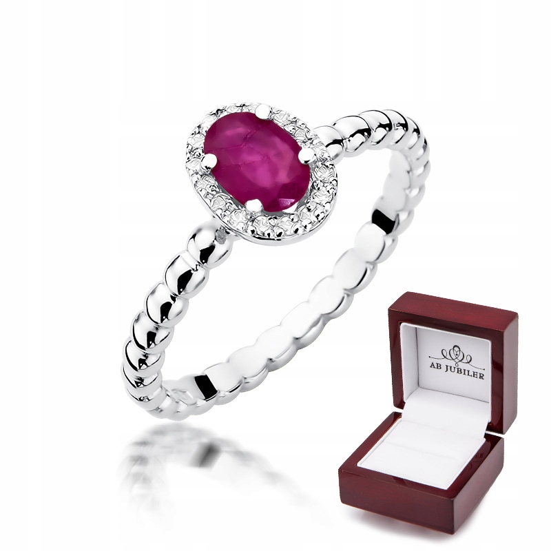 

Pierścionek Zaręczynowy Rubin Bryalnt Próba 585