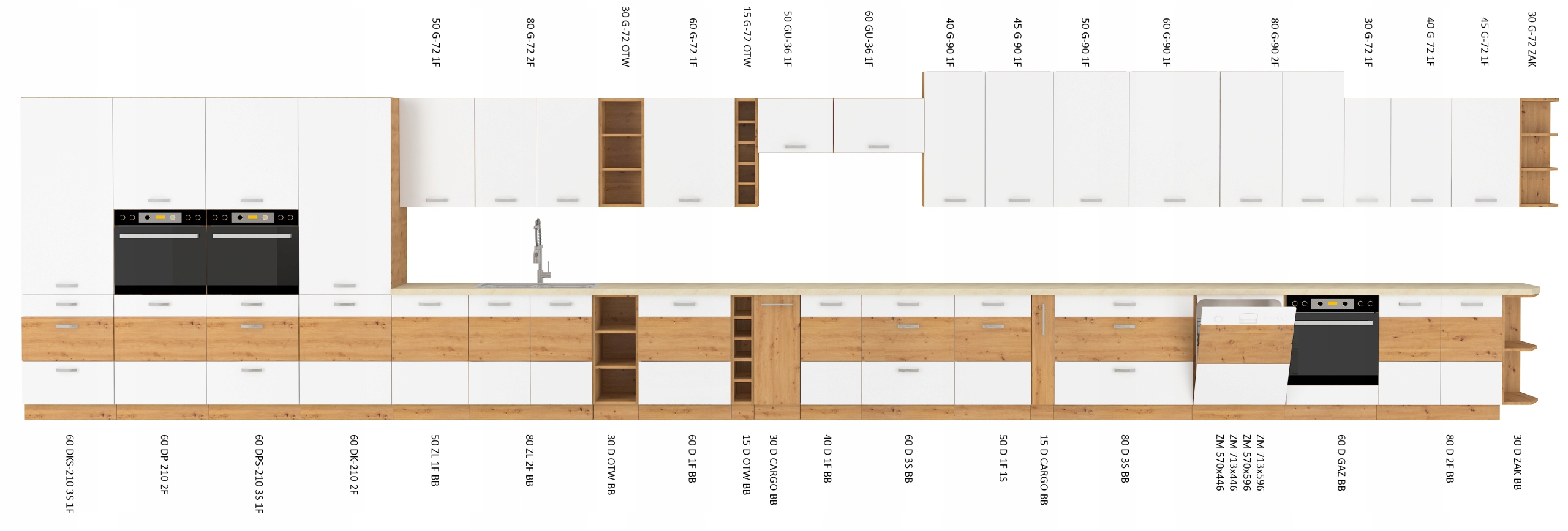 słupek kuchenny / komin gospodarczy 60x210cm DAKAR Rodzaj szafek stojąca