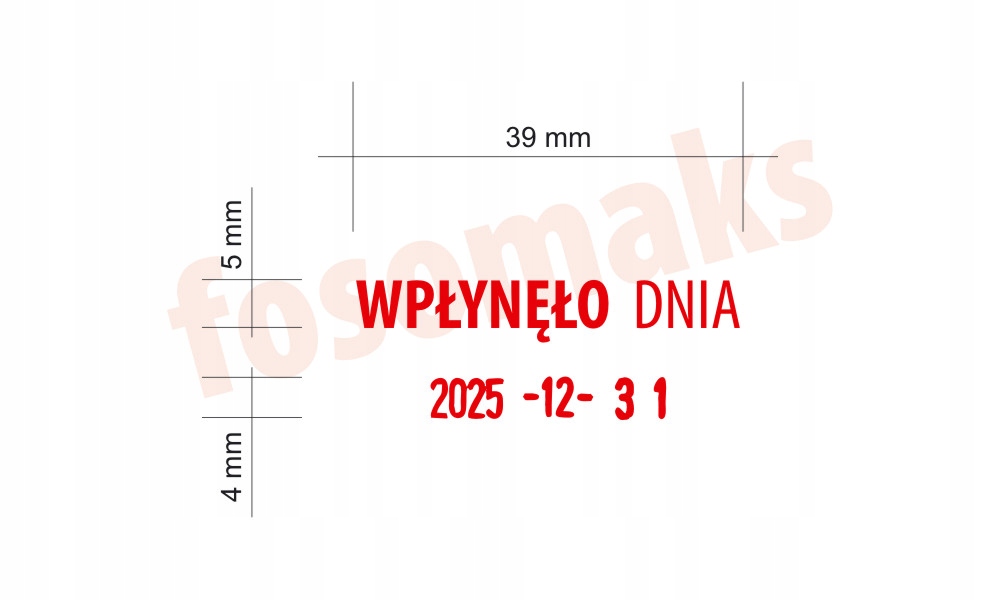 Datownik z własnym tekstem 2 linijki Trodat 4750 Format daty ISO polski
