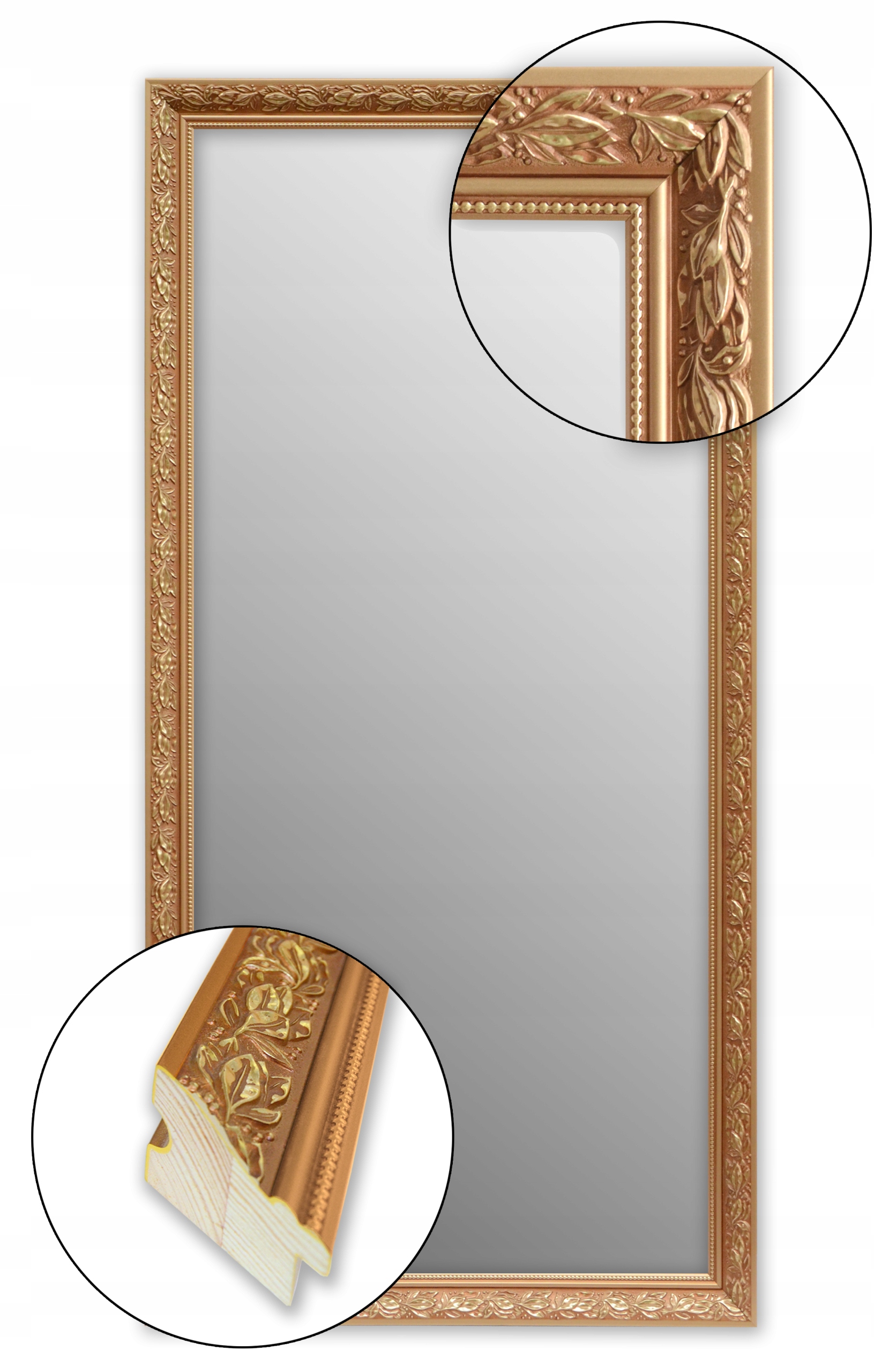 

Lustro w ramie 100x80 Złote Ozdobne Barok Ornament