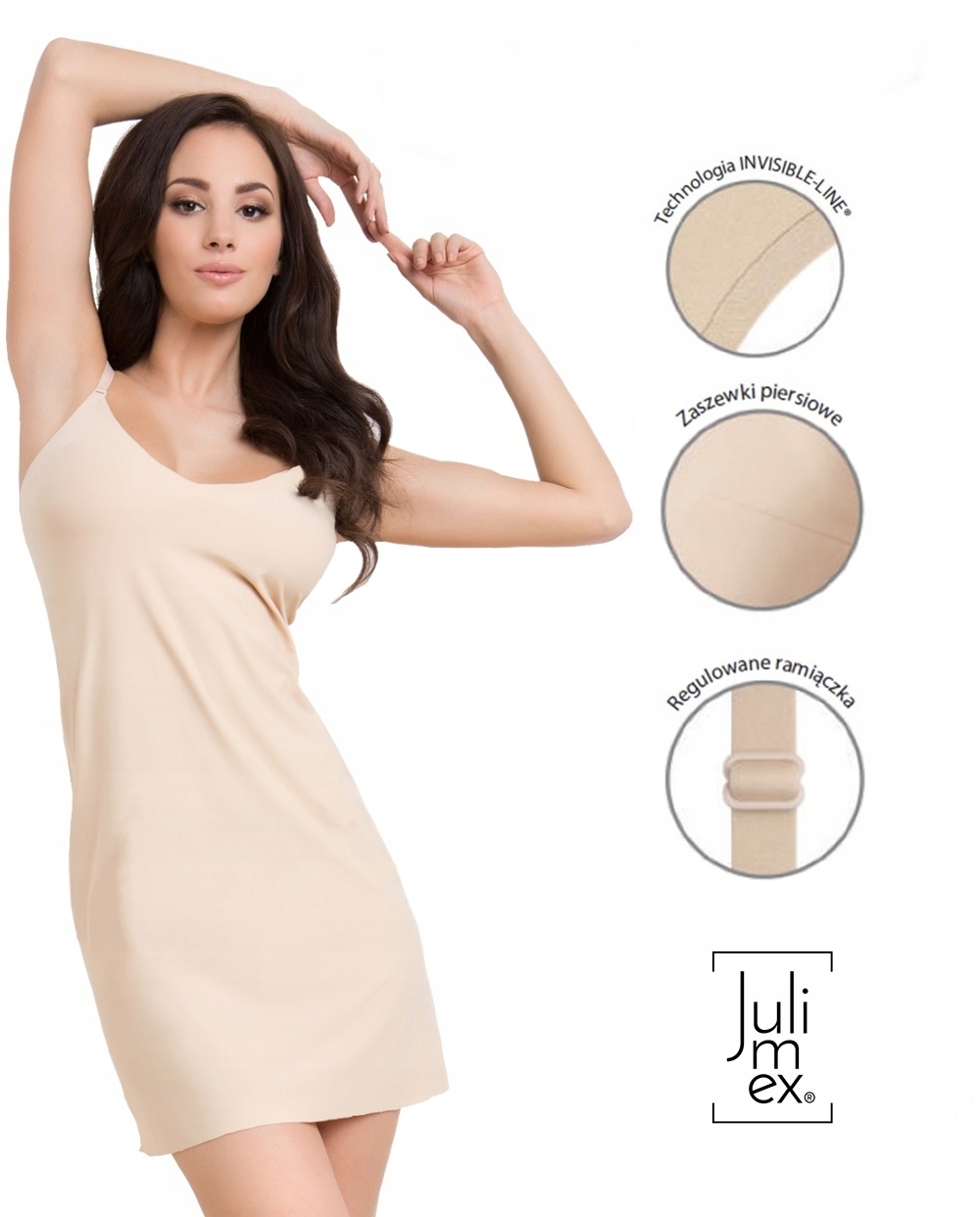 HALKA Julimex Soft Smooth INVISIBLE-LINE roz. S Długość do połowy uda