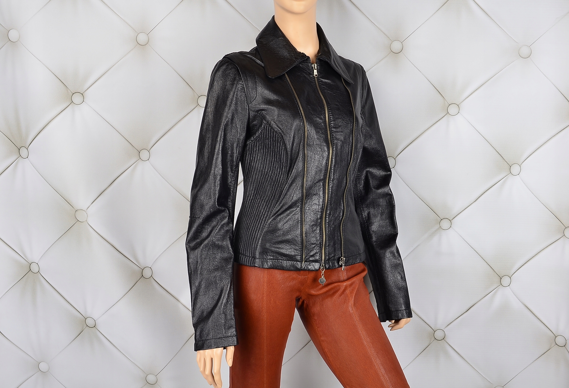 7264KURTKA PATRIZIA PEPE MIĘKKA SKÓRA LUKSUSOWA 36