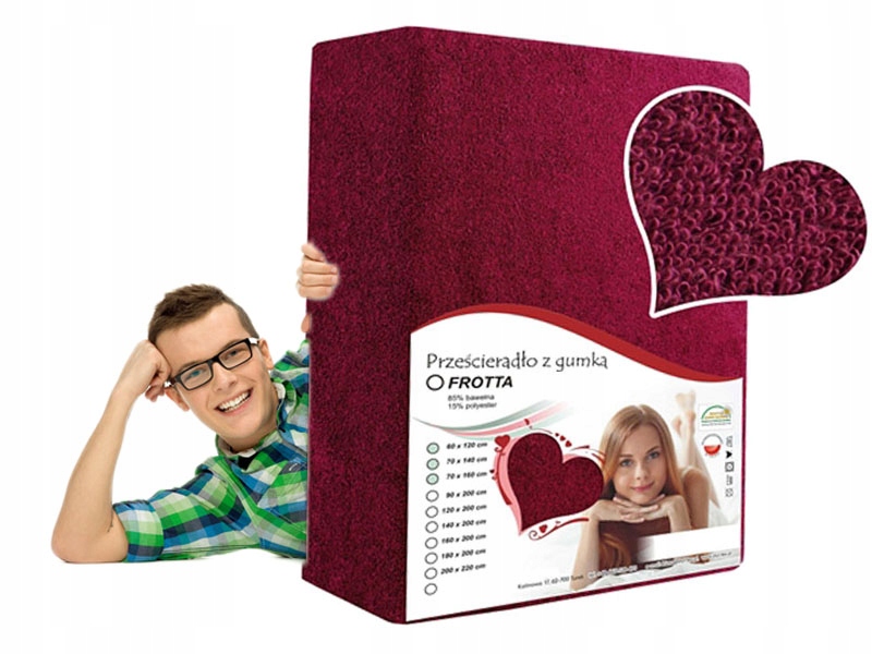 

Prześcieradło Klasyczne Frotte 200x200 Kolor Bordo