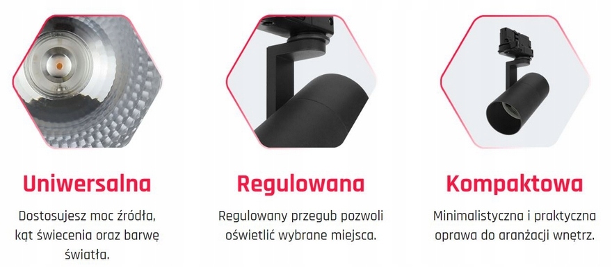 ZESTAW SZYNA LITERA "L"+ 6x LAMPY 3-FAZY Maksymalna moc pojedynczego źródła światła 10 W