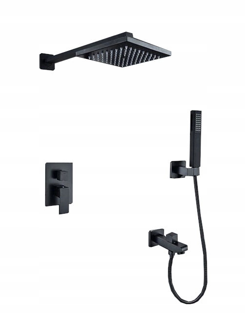 Sprchový set Podomietková dažďová sprcha čierna