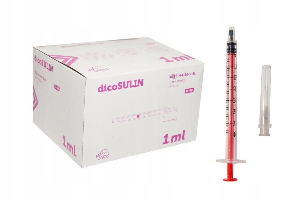 

Strzykawki Insulinowe insulinówki 0,4x13 U40 a'100