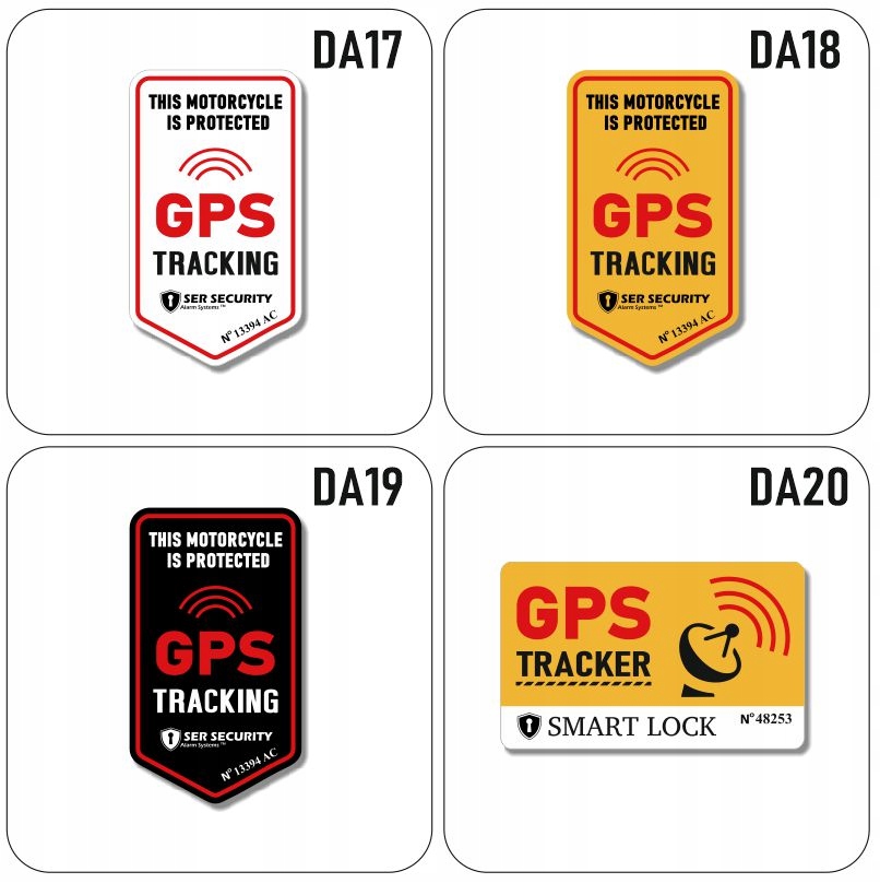 Naklejka ostrzegawcz GPS TRACKER ALARM SYSTEM DA27 Producent Stickersking