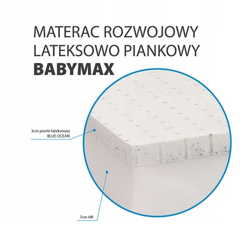 MATERAC HEVEA BABY MAX 120x60 PIANKOWO-LATEKSOWY A Bohater brak