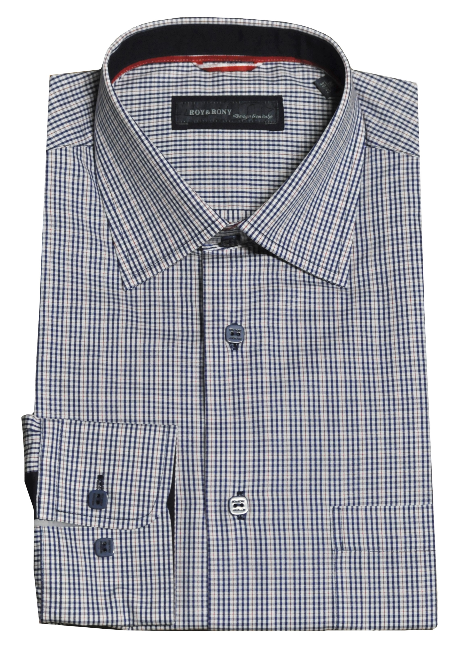 Elegantní pánská košile XL 43/44 s kostkovaným slim fit střihem