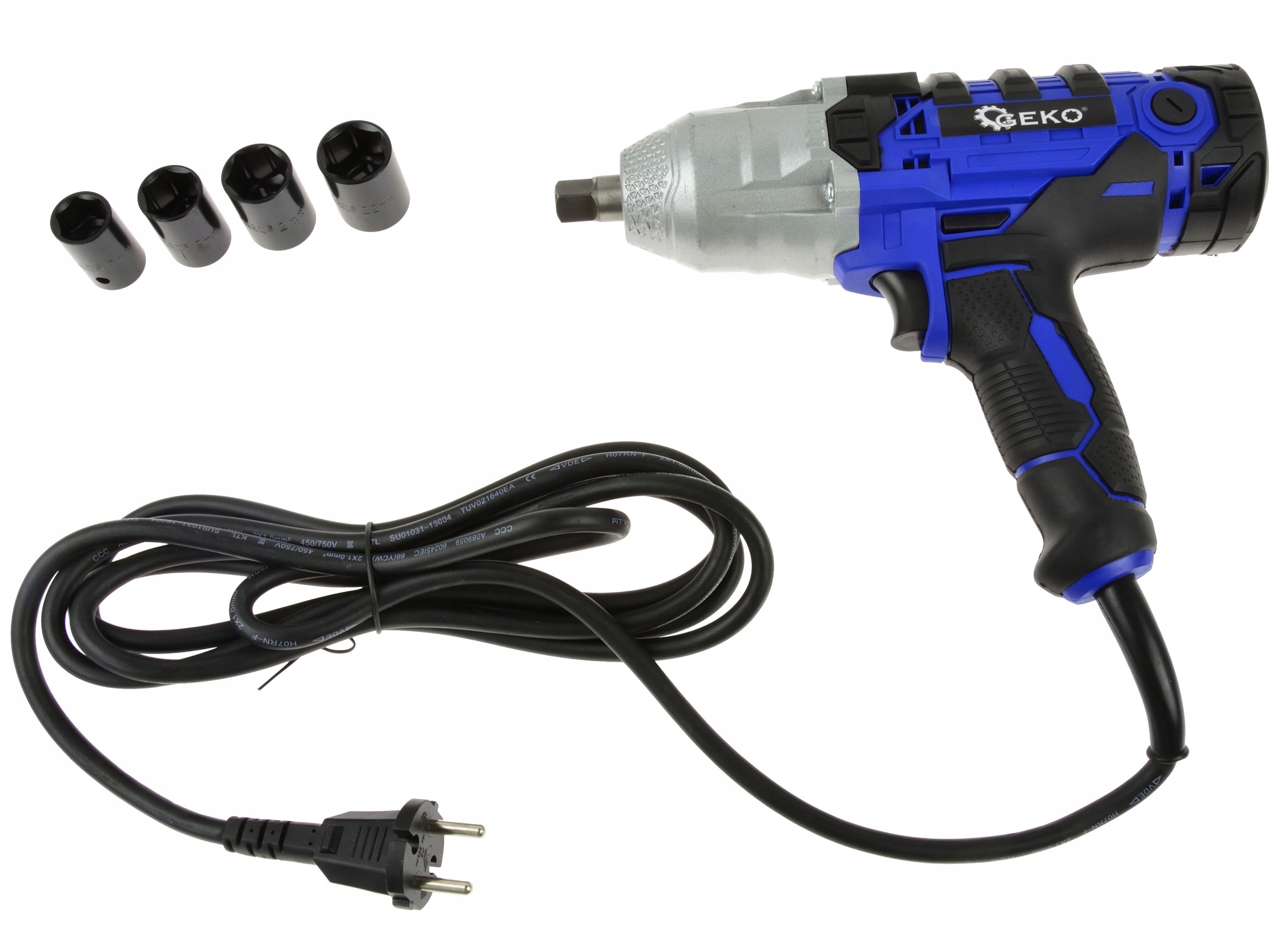 Klucz udarowy elektryczny 1/2" + nasadki Marka Geko