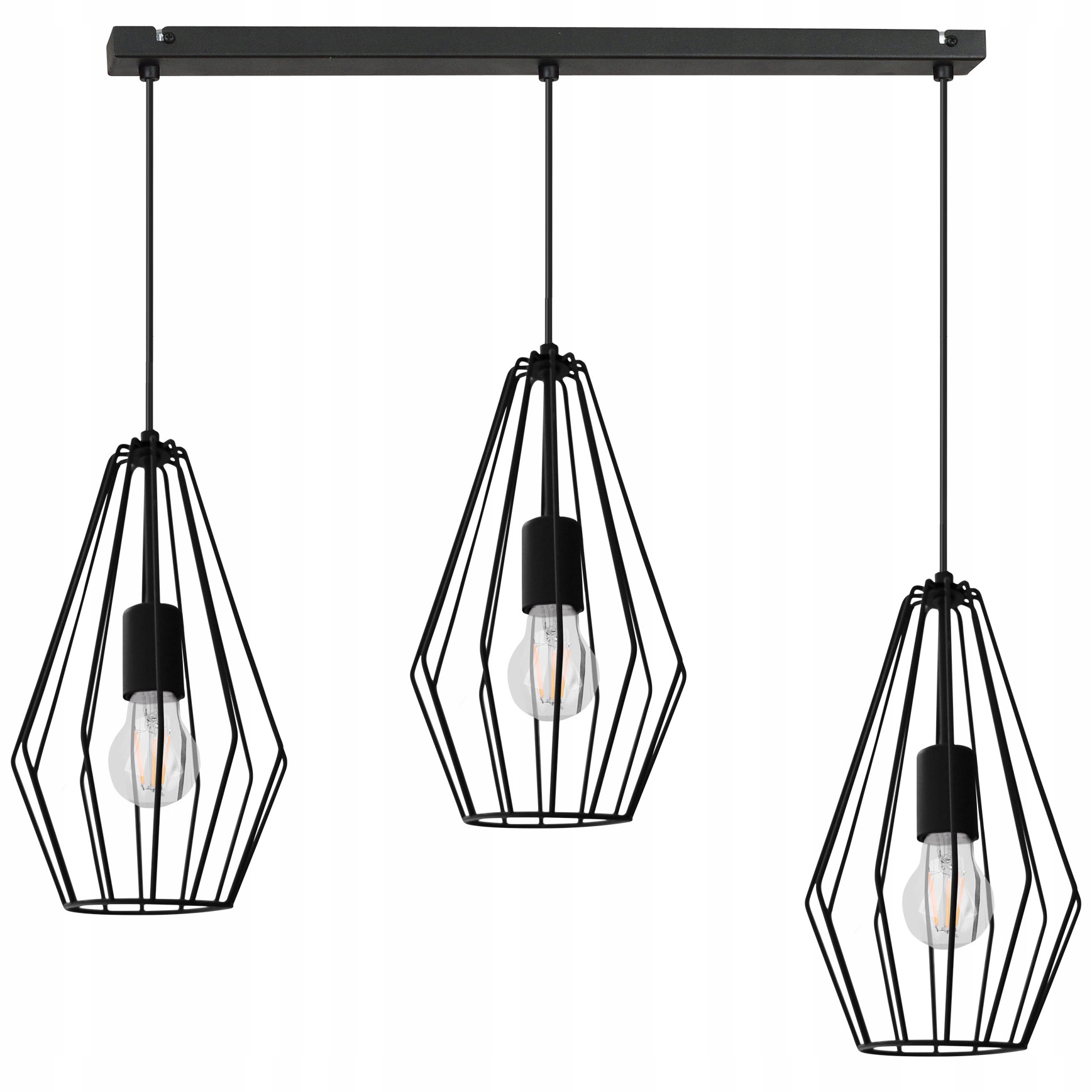 

Lampa wisząca sufitowa Diament Loft czarna z drutu