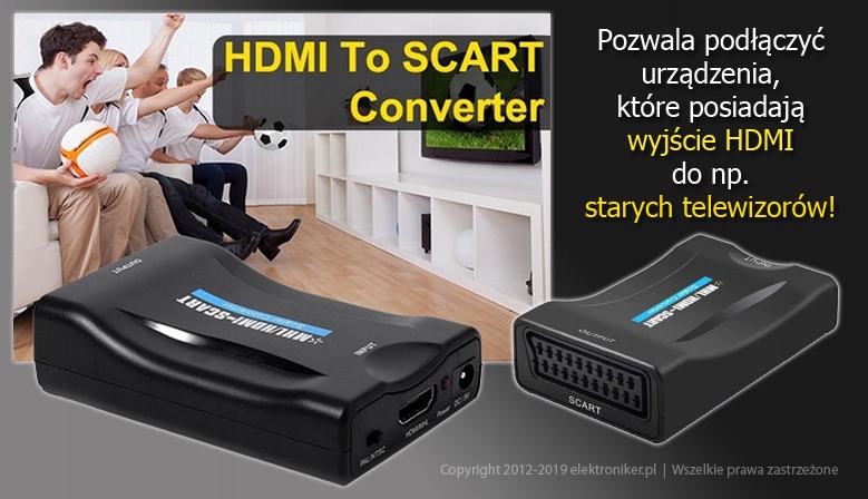 Adapter konwerter przejściówka HDMI do EURO SCART Model Hdmi-Scart