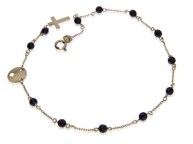 Náramek Zlatý křížek Růžec zlatý LgZB187