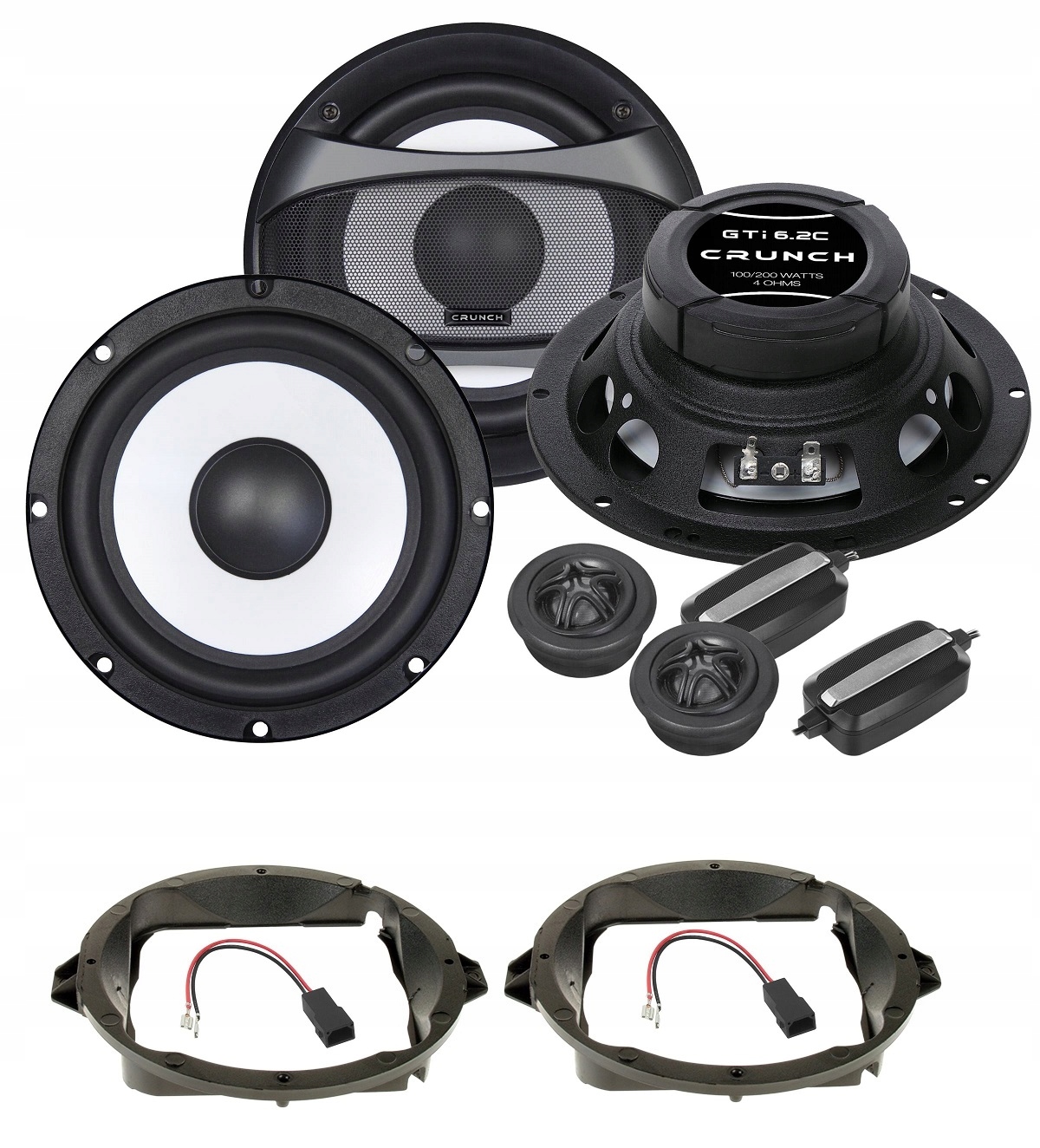 Automobilové reproduktory 165 mm Crunch GTI6.2WT Audi A4 B5 Tt Zadná Časť Vzdialenosti