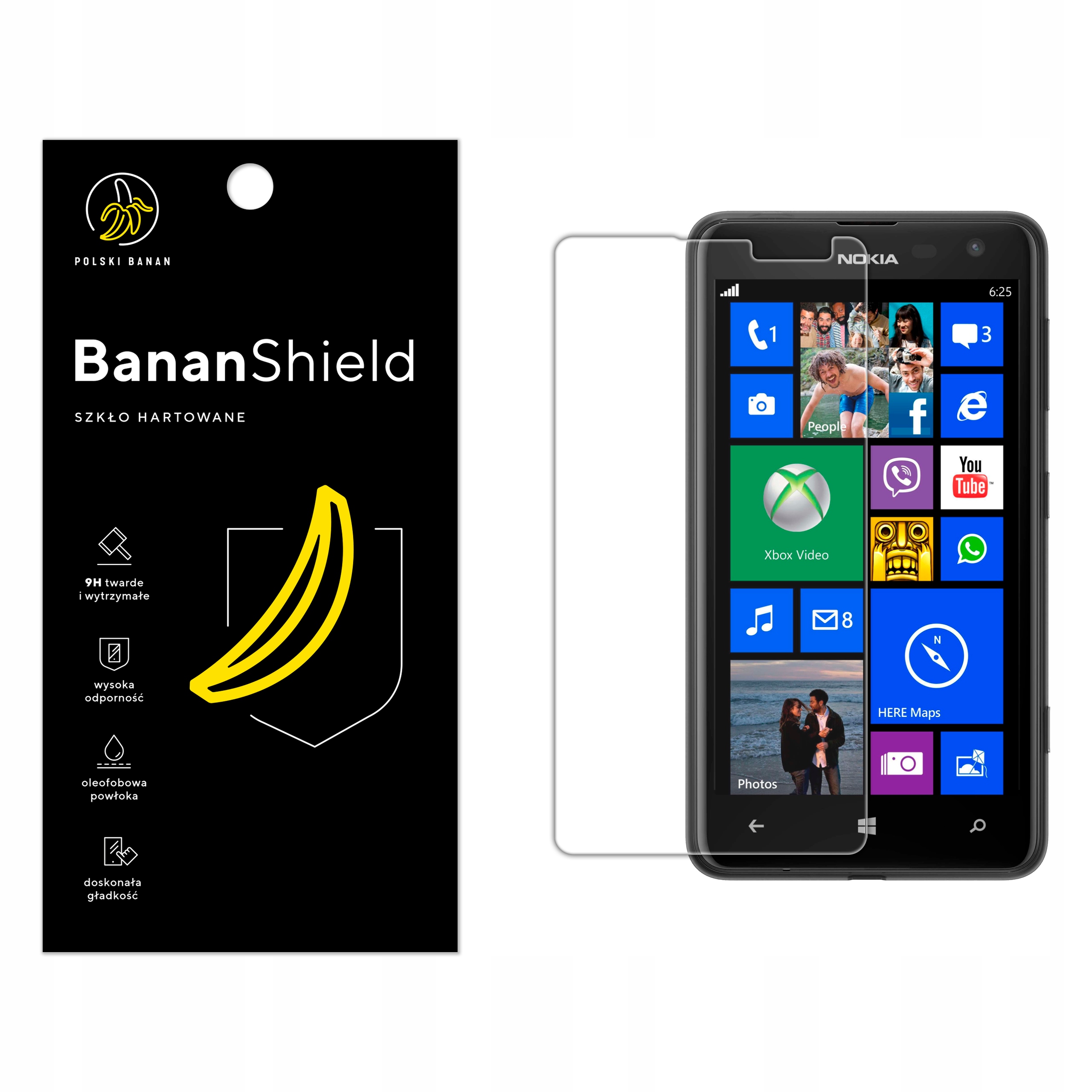 

Szkło Hartowane Polski Banan 9H do Nokia Lumia 625