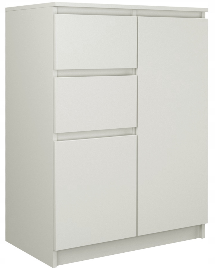 KOMODA SZAFKA 97CM 2 x DRZWI 2 SZUFLADY 2D2S BIAŁA