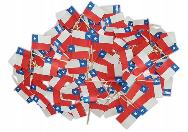 Wykałaczki Pikery flaga Chile 50 sztuk Chilijskie flagi Chile