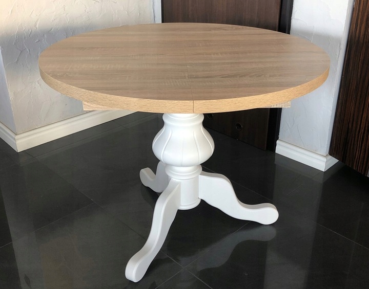 Stół okrągły dąb sonoma na jednej nodze 80 Kształt blatu okrągły