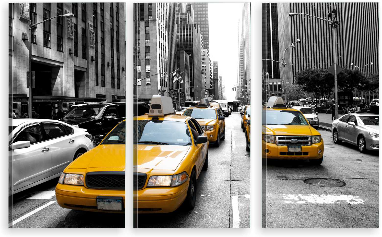 

Tryptyk Obraz Na Ścianę Taxi Ulica Miasto 800 Wz