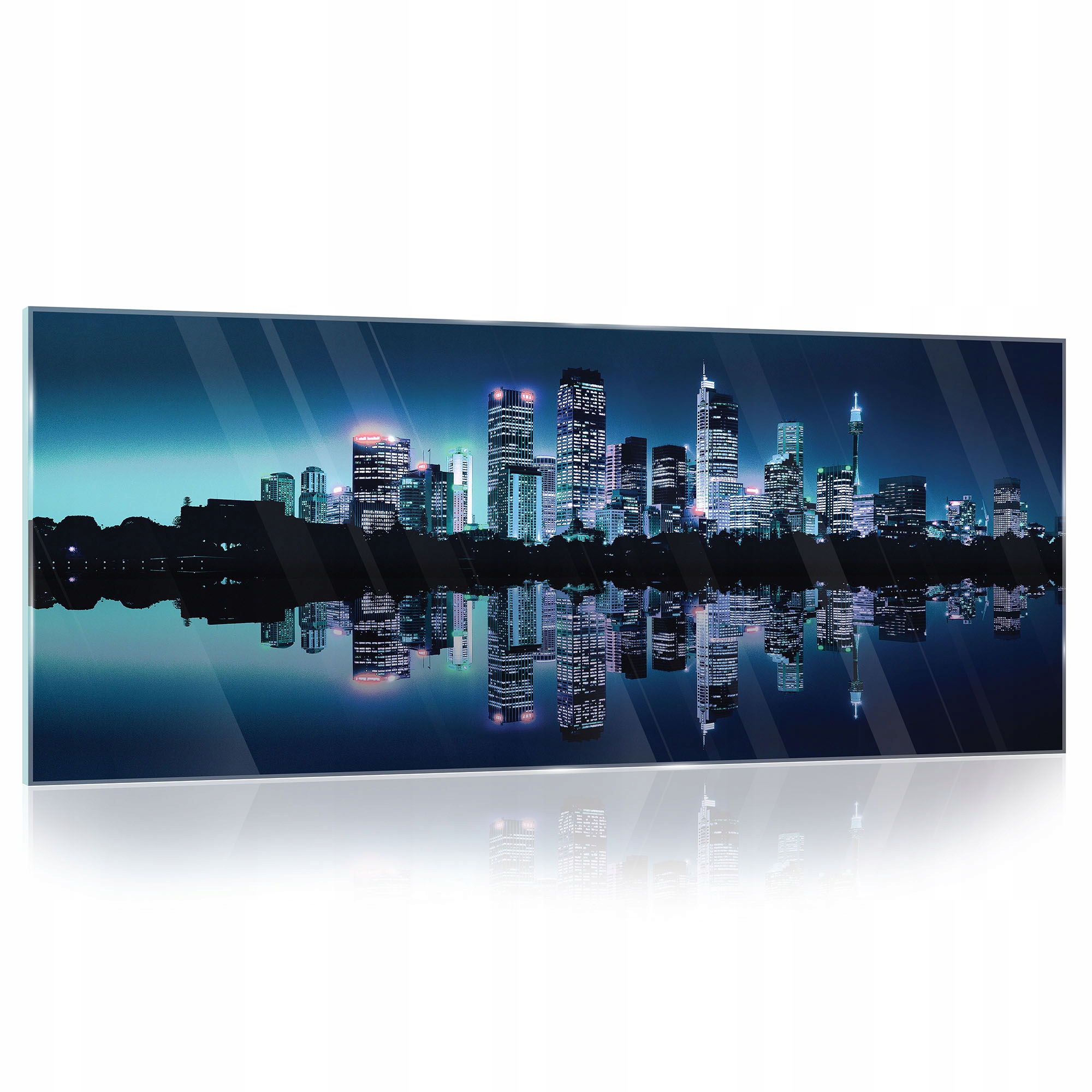 Obraz Na Skle Skleněné Město V Noci Do Koupelny Kuchyně Velký Skleněný 125x50