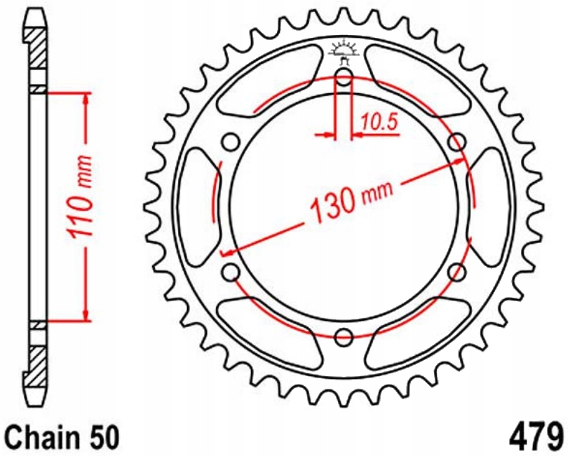 Zadní ozubené kolo Yamaha Xjr 1300 04-14 Nové