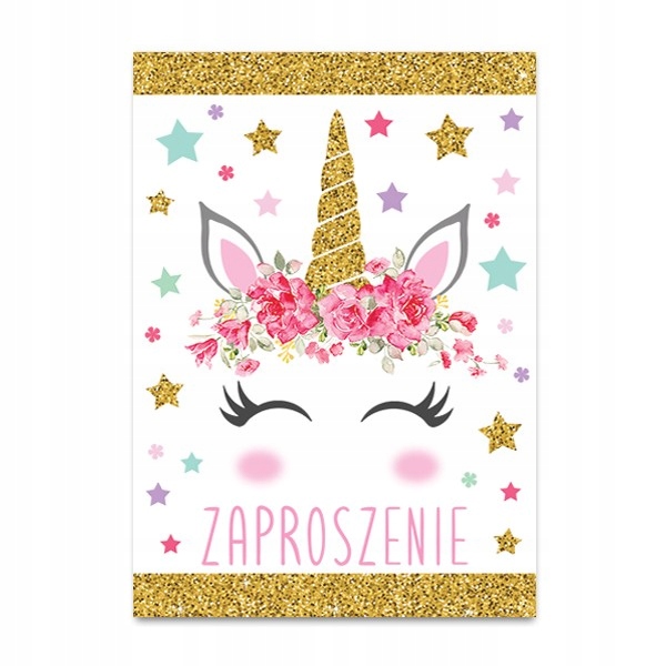 

Zaproszenia na urodzinki Tęczowy Jednorożec 2 szt
