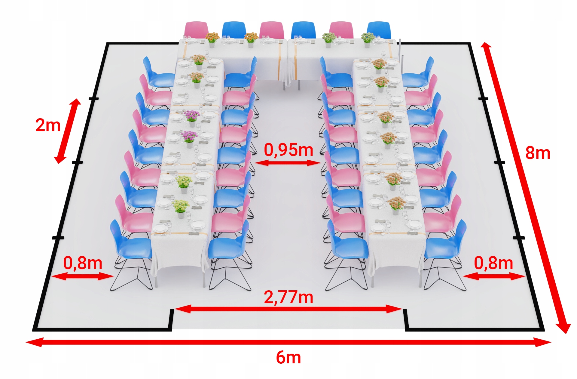 6x8m 2-3,09m Namiot ogrodowy handlowy imprezowy Kolor wielokolorowy