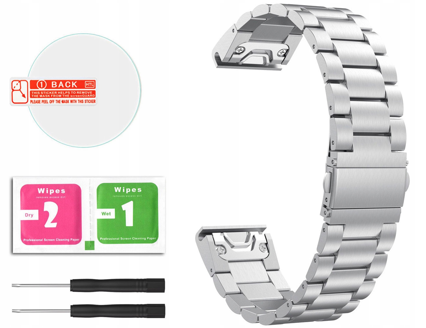 

Srebrna Bransoleta Garmin Fenix 5 Plus Folia