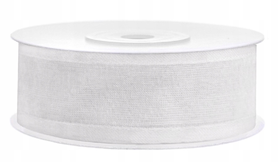 

Tasiemka wstązka organza z satyną 25mm/25m Biała