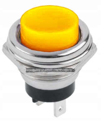 PRZYCISK WLACZNIK CHWILOWY 16MM ŻÓŁTY 3A 125V