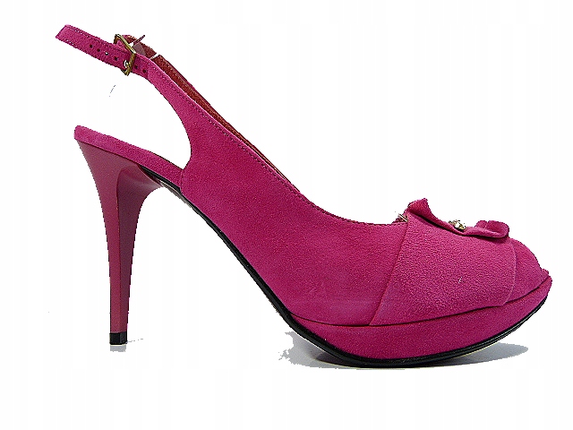 Fuchsiové kožené dámské sandály bez podpatku Masimo.P. 40