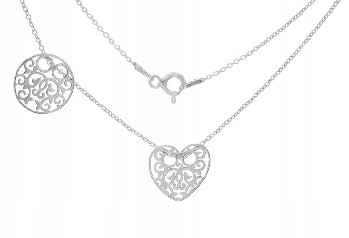 

Ażurowe Serce I Kółeczko Naszyjnik Srebro 925