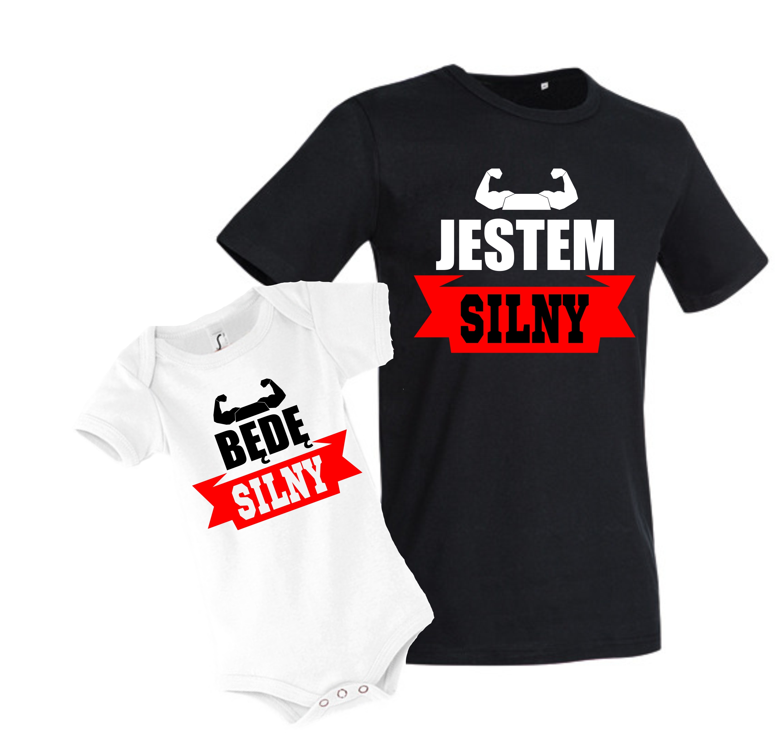 

Jestem Silny Zestaw Koszulka Dla Taty I Body Syna