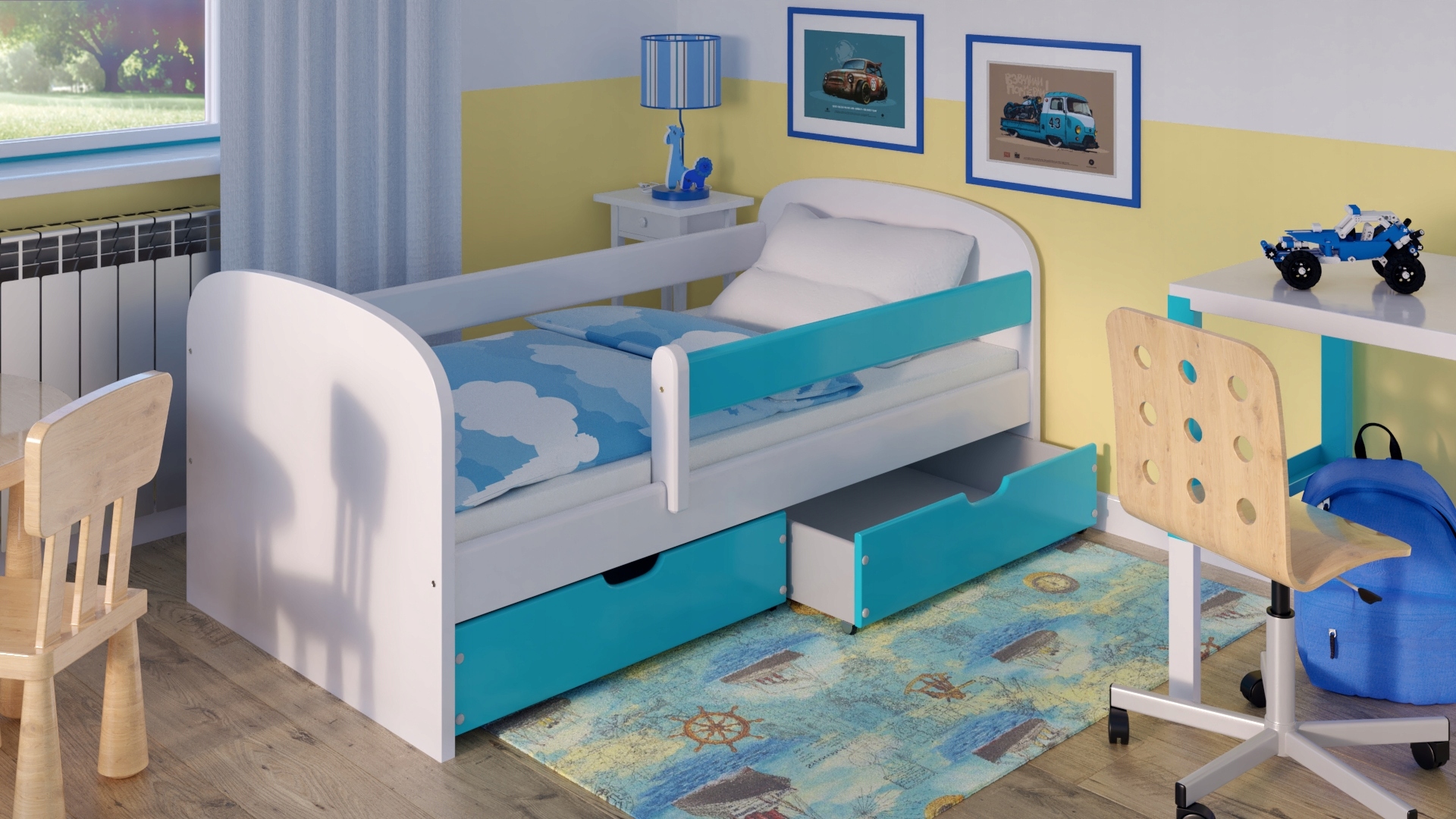 ŁÓŻKO DLA DZIECKA ŁÓŻECZKO DZIECIĘCE 90X170 MIMI Kolor wielokolorowy