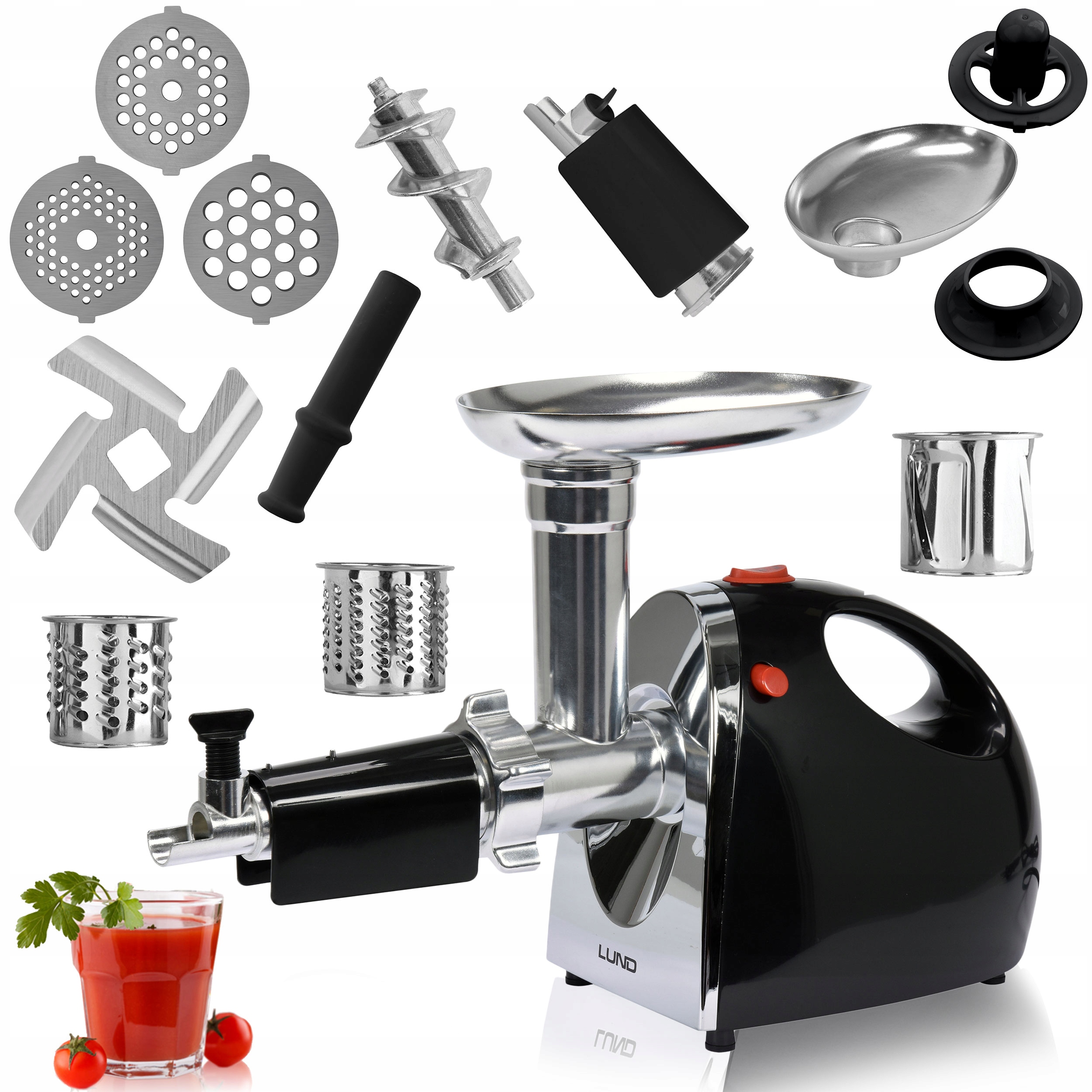 LUND ELEKTRYCZNA MASZYNKA DO MIELENIA MIĘSA 1200W 5 W 1 DYSZA DO KIEŁBASY