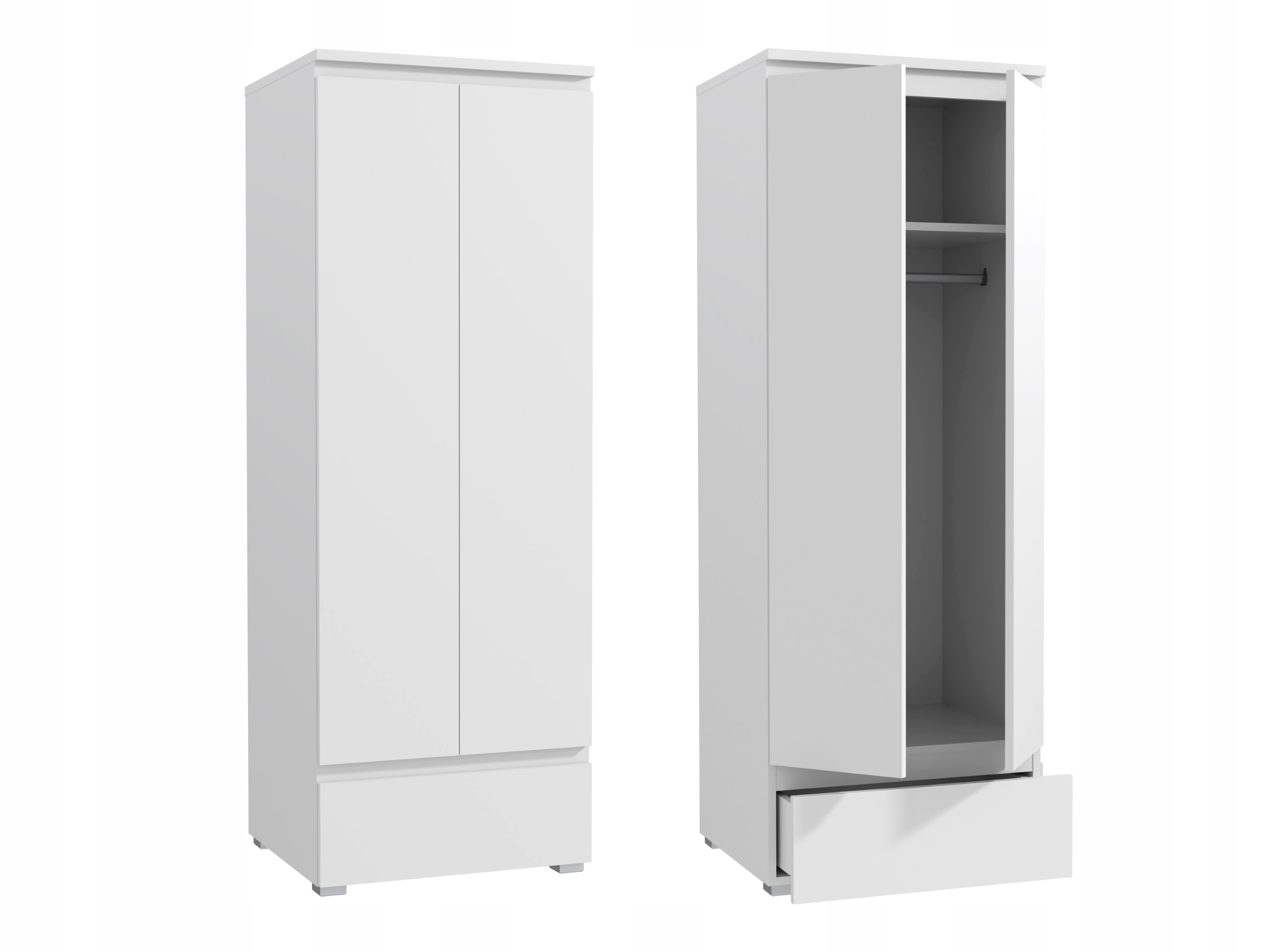 SZAFA UBRANIA GARDEROBA SZUFLADA 65CM NEO 04 BIAŁA Głębokość mebla 57 cm