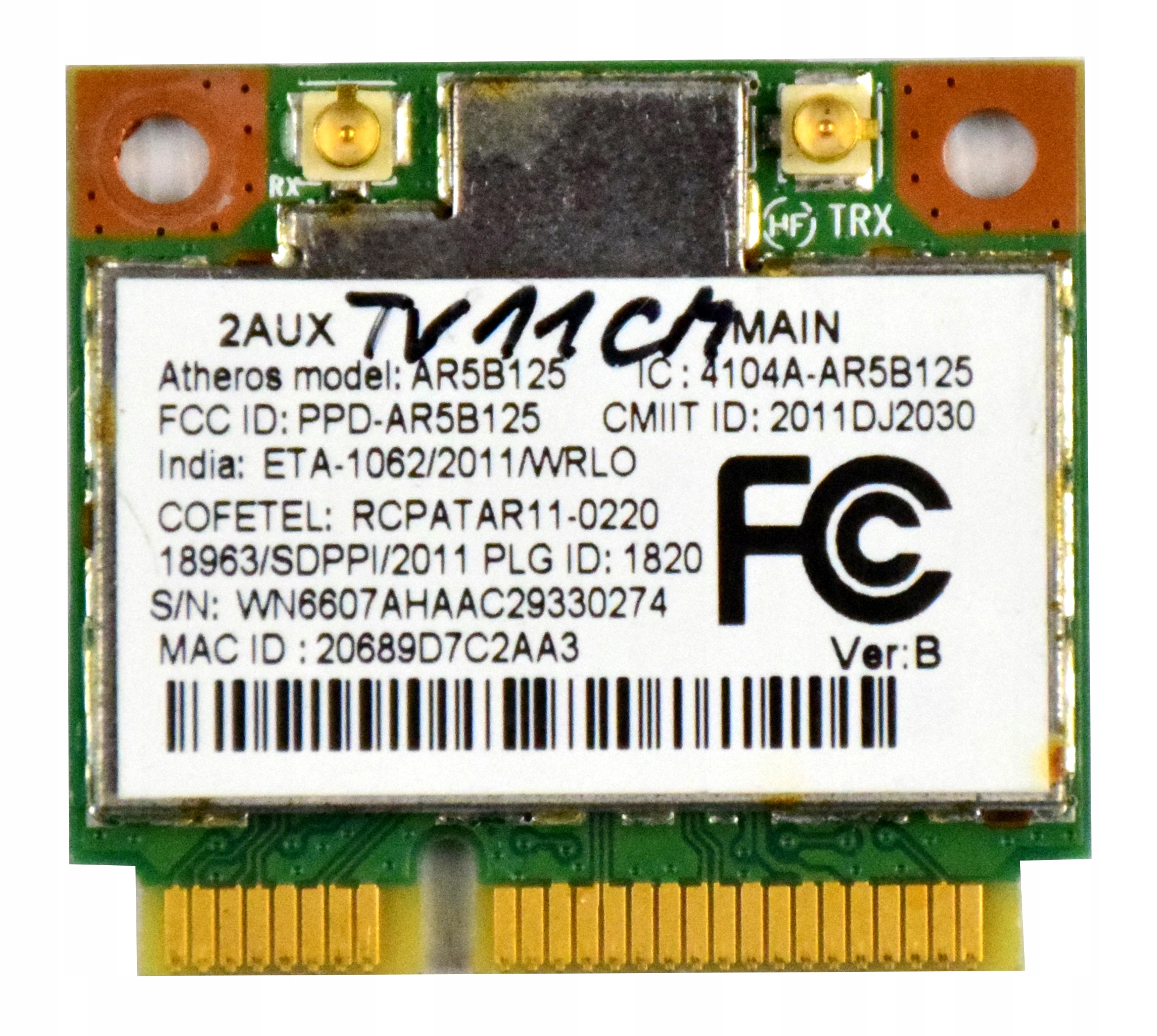 KARTA WIFI SIECIOWA ATHEROS AR5B125 Acer