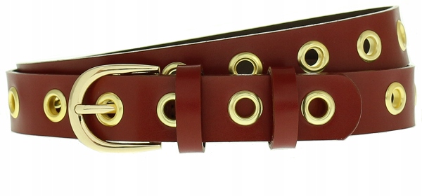 

Szeroki skórzany pasek damski Ćwieki skóra 100% Pl