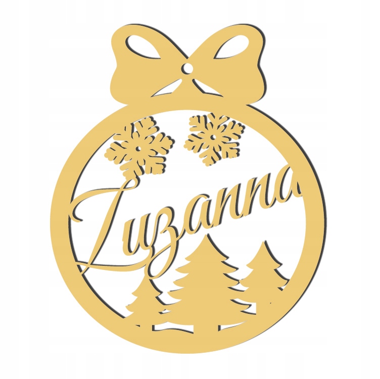 

Duża Bombka z imieniem drewniana na choinkę Kolor