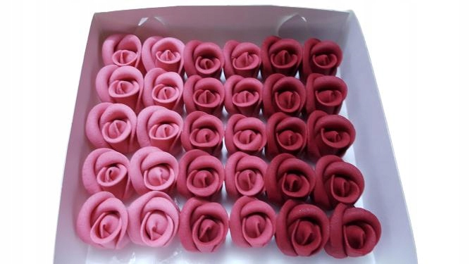 Levně Id_209dp Cukrové Růže Stínované Červené Vínové 30ks Dort Růže Set