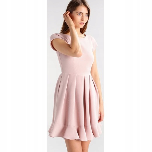 

Closet Pudrowa Sukienka Z Falbanką Wizytowa Zip S