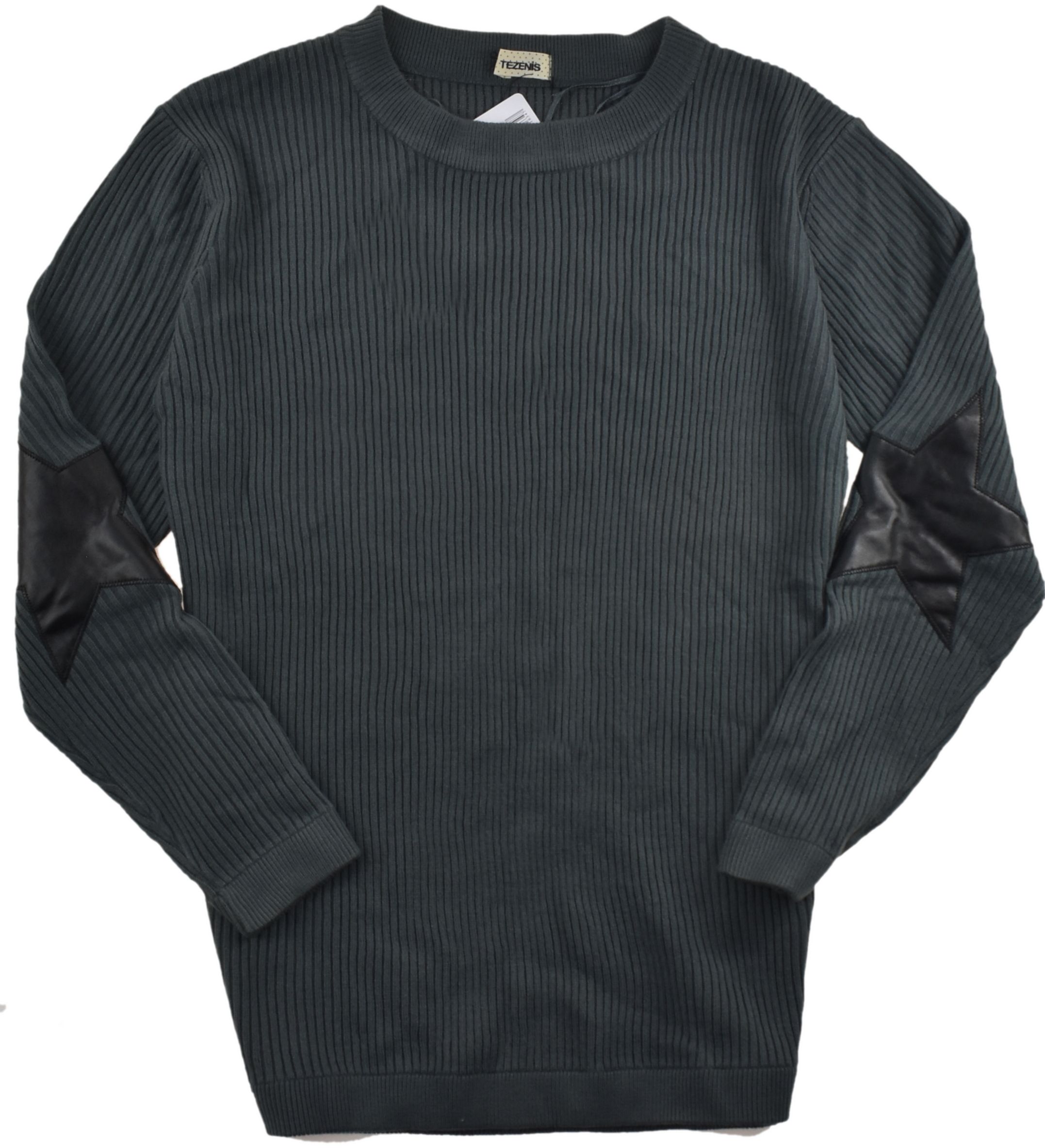 

Tezenis sweter modny wstawki a'skóra gwiazda S 36