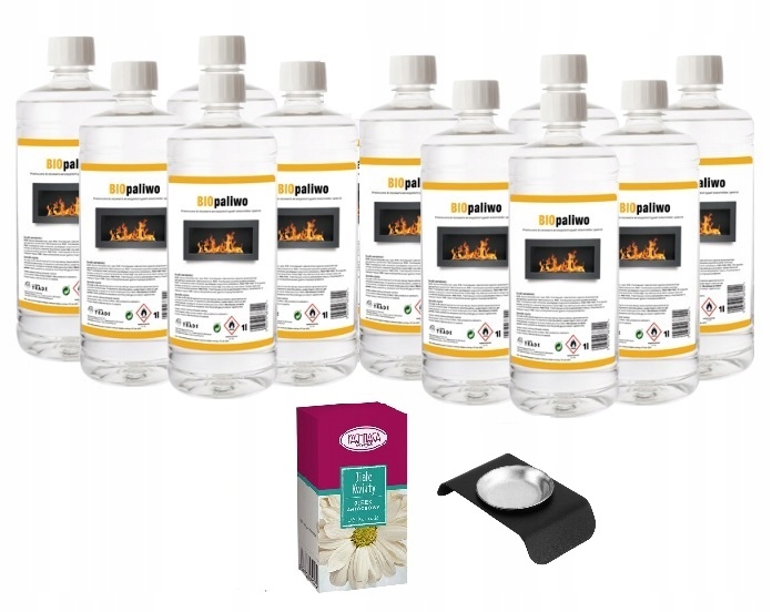 zestaw BIOPALIWO bioetanol 11L pojemnik olejek do aromaterapii białe kwiaty