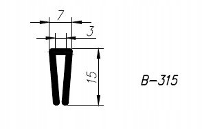 ПРОКЛАДКА KRAWEDZIOWA B-315 ТИП U NA RANT 3MM фото 2